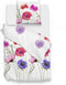Zohome Dekbedovertrek Bella - Bedlinnen met Bloemen print - 140x220 - Wit - Dekbedhoes van 100% Katoen