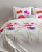 Zohome Dekbedovertrek Bella - Bedlinnen met Bloemen print - 140x220 - Wit - Dekbedhoes van 100% Katoen
