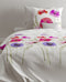 Zohome Dekbedovertrek Bella - Bedlinnen met Bloemen print - 140x220 - Wit - Dekbedhoes van 100% Katoen