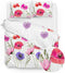 Zohome Dekbedovertrek Bella - Bedlinnen met Bloemen print - 200x220 - Wit - Dekbedhoes van 100% Katoen