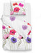 Zohome Dekbedovertrek Bella - Bedlinnen met Bloemen print - 240x220 - Wit - Dekbedhoes van 100% Katoen