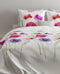 Zohome Dekbedovertrek Bella - Bedlinnen met Bloemen print - 240x220 - Wit - Dekbedhoes van 100% Katoen