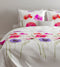 Zohome Dekbedovertrek Bella - Bedlinnen met Bloemen print - 240x220 - Wit - Dekbedhoes van 100% Katoen
