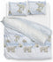 Zohome Dekbedovertrek Ber - Bedlinnen met Dieren print - 240x220 - Blauw - Dekbedhoes van 100% Katoen-Flanel