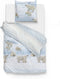 Zohome Dekbedovertrek Ber - Bedlinnen met Dieren print - 260x220 - Blauw - Dekbedhoes van 100% Katoen-Flanel