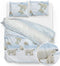 Zohome Dekbedovertrek Ber - Bedlinnen met Dieren print - 260x220 - Blauw - Dekbedhoes van 100% Katoen-Flanel