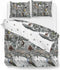 Zohome Dekbedovertrek Bodin - Bedlinnen met Dieren print - 140x220 - Multi - Dekbedhoes van 100% Katoen