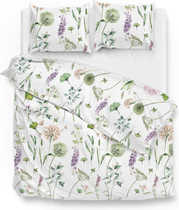 Zohome Dekbedovertrek Bonnie - Bedlinnen met Bloemen print - 240x220 - Multi - Dekbedhoes van 100% Katoen
