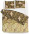 Zohome Dekbedovertrek Castaneda - Bedlinnen met print - 140x220 - Goud - Dekbedhoes van 100% Katoen