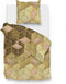Zohome Dekbedovertrek Castaneda - Bedlinnen met print - 140x220 - Goud - Dekbedhoes van 100% Katoen