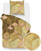 Zohome Dekbedovertrek Castaneda - Bedlinnen met print - 140x220 - Goud - Dekbedhoes van 100% Katoen
