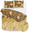 Zohome Dekbedovertrek Castaneda - Bedlinnen met print - 140x220 - Goud - Dekbedhoes van 100% Katoen