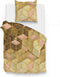 Zohome Dekbedovertrek Castaneda - Bedlinnen met print - 240x220 - Goud - Dekbedhoes van 100% Katoen