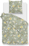 Zohome Dekbedovertrek Denise - Bedlinnen met Bloemen print - 140x220 - Groen - Dekbedhoes van 100% Katoen-Satijn