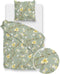 Zohome Dekbedovertrek Denise - Bedlinnen met Bloemen print - 140x220 - Groen - Dekbedhoes van 100% Katoen-Satijn