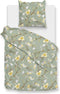 Zohome Dekbedovertrek Denise - Bedlinnen met Bloemen print - 200x220 - Groen - Dekbedhoes van 100% Katoen-Satijn