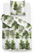 Zohome Dekbedovertrek Donny - Bedlinnen met Bladeren print - 140x220 - Groen - Dekbedhoes van 100% Katoen-Satijn