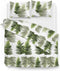 Zohome Dekbedovertrek Donny - Bedlinnen met Bladeren print - 140x220 - Groen - Dekbedhoes van 100% Katoen-Satijn