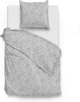 Zohome Dekbedovertrek Fiori-di-Satinado - Abstract Bedlinnen - 140x220 - Grijs - Dekbedhoes van 100% Katoen-Satijn