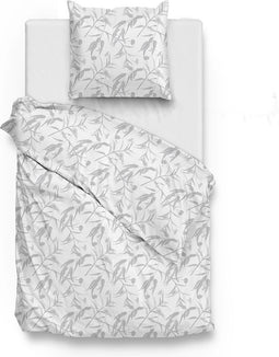 Zohome Dekbedovertrek Fiori-di-Satinado - Abstract Bedlinnen - 140x220 - Wit - Dekbedhoes van 100% Katoen-Satijn