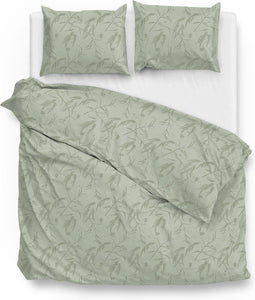 Zohome Dekbedovertrek Fiori-di-Satinado - Abstract Bedlinnen - 200x220 - Groen - Dekbedhoes van 100% Katoen-Satijn