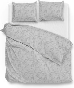 Zohome Dekbedovertrek Fiori-di-Satinado - Abstract Bedlinnen - 240x220 - Grijs - Dekbedhoes van 100% Katoen-Satijn