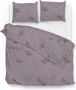 Zohome Dekbedovertrek Jennifer - Bedlinnen met Bladeren print - 240x220 - Paars - Dekbedhoes van 100% Katoen