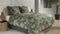 Zohome Dekbedovertrek Joann - Bedlinnen met Bladeren print - 260x220 - Groen - Dekbedhoes van 100% Katoen-Flanel