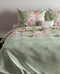 Zohome Dekbedovertrek Jody - Bedlinnen met Bloemen print - 140x220 - Groen - Dekbedhoes van 100% Katoen