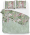Zohome Dekbedovertrek Jody - Bedlinnen met Bloemen print - 140x220 - Groen - Dekbedhoes van 100% Katoen