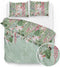 Zohome Dekbedovertrek Jody - Bedlinnen met Bloemen print - 140x220 - Groen - Dekbedhoes van 100% Katoen