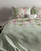 Zohome Dekbedovertrek Jody - Bedlinnen met Bloemen print - 240x220 - Groen - Dekbedhoes van 100% Katoen