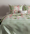 Zohome Dekbedovertrek Jody - Bedlinnen met Bloemen print - 240x220 - Groen - Dekbedhoes van 100% Katoen