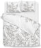 Zohome Dekbedovertrek Judy - Bedlinnen met Bloemen print - 200x220 - Wit - Dekbedhoes van 100% Katoen-Satijn