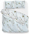 Zohome Dekbedovertrek Kira - Bedlinnen met Bloemen print - 140x220 - Blauw - Dekbedhoes van 100% Katoen