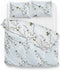 Zohome Dekbedovertrek Kira - Bedlinnen met Bloemen print - 200x220 - Blauw - Dekbedhoes van 100% Katoen