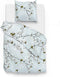 Zohome Dekbedovertrek Kira - Bedlinnen met Bloemen print - 200x220 - Blauw - Dekbedhoes van 100% Katoen