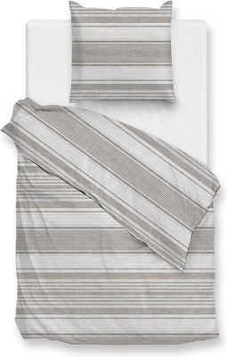 Zohome Dekbedovertrek Lana - Bedlinnen met Takken print - 140x220 - Taupe - Dekbedhoes van 100% Katoen