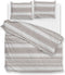Zohome Dekbedovertrek Lana - Bedlinnen met Takken print - 140x220 - Taupe - Dekbedhoes van 100% Katoen