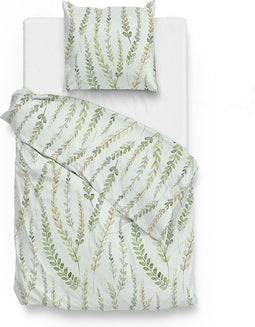 Zohome Dekbedovertrek Lanza - Bedlinnen met Takken print - 140x220 - Groen - Dekbedhoes van 100% Katoen