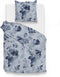 Zohome Dekbedovertrek Lauretta - Bedlinnen met Bladeren print - 140x220 - Blauw - Dekbedhoes van 100% Katoen