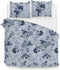 Zohome Dekbedovertrek Lauretta - Bedlinnen met Bladeren print - 200x220 - Blauw - Dekbedhoes van 100% Katoen