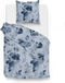 Zohome Dekbedovertrek Lauretta - Bedlinnen met Bladeren print - 200x220 - Blauw - Dekbedhoes van 100% Katoen