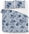 Zohome Dekbedovertrek Lauretta - Bedlinnen met Bladeren print - 140x220 - Blauw - Dekbedhoes van 100% Katoen