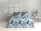 Zohome Dekbedovertrek Lauretta - Bedlinnen met Bladeren print - 260x220 - Blauw - Dekbedhoes van 100% Katoen