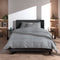 Zohome Dekbedovertrek Lino - Effen Bedlinnen - 140x220 - Antraciet - Dekbedhoes van 100% Katoen