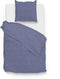 Zohome Dekbedovertrek Lino - Effen Bedlinnen - 140x220 - Blauw - Dekbedhoes van 100% Katoen
