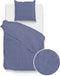 Zohome Dekbedovertrek Lino - Effen Bedlinnen - 140x220 - Blauw - Dekbedhoes van 100% Katoen