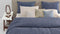 Zohome Dekbedovertrek Lino - Effen Bedlinnen - 140x220 - Blauw - Dekbedhoes van 100% Katoen