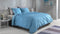 Zohome Dekbedovertrek Lino - Effen Bedlinnen - 140x220 - Blauw - Dekbedhoes van 100% Katoen